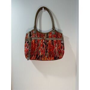 Brighton red/orange water color shoulder bag   #9-0242